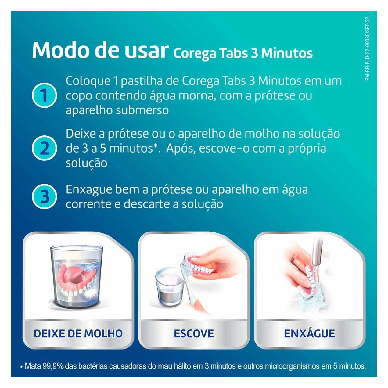 Corega Tabs Limpeza 3 Minutos 6 Pastilhas