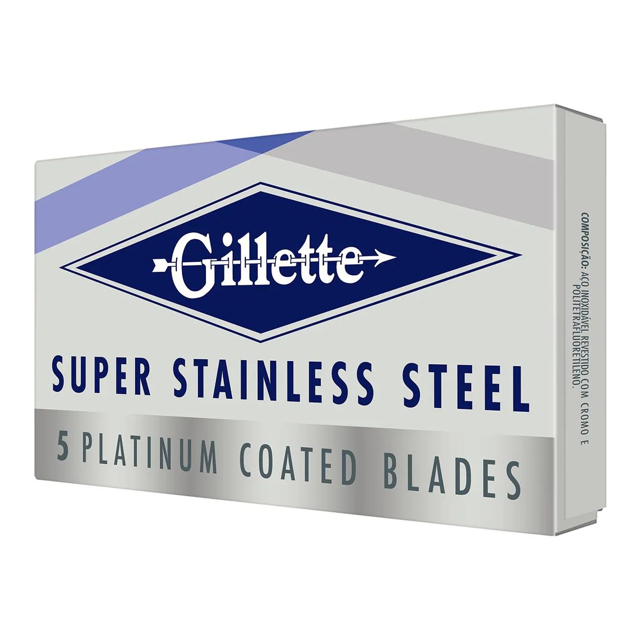 Lâmina de Barbear Gillette Platinum Duplo Fio com 5 Lâminas