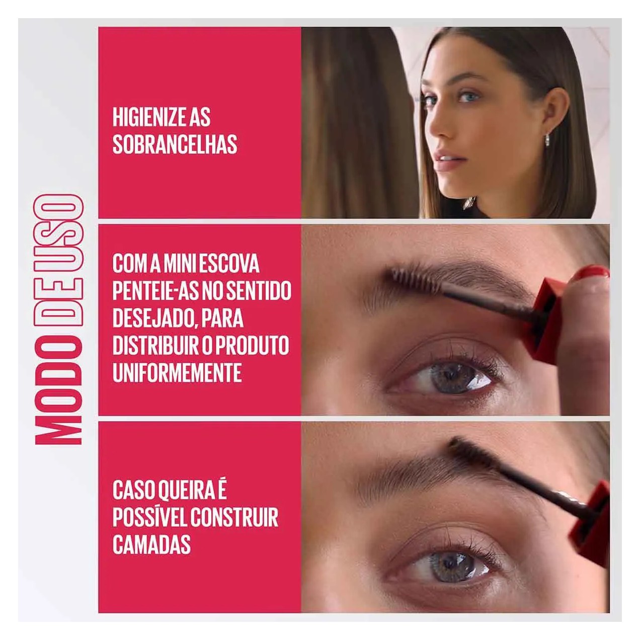 Gel de Sobrancelha Maybelline NY Tattoo Brow 3 Dias Deep Brown 5ml