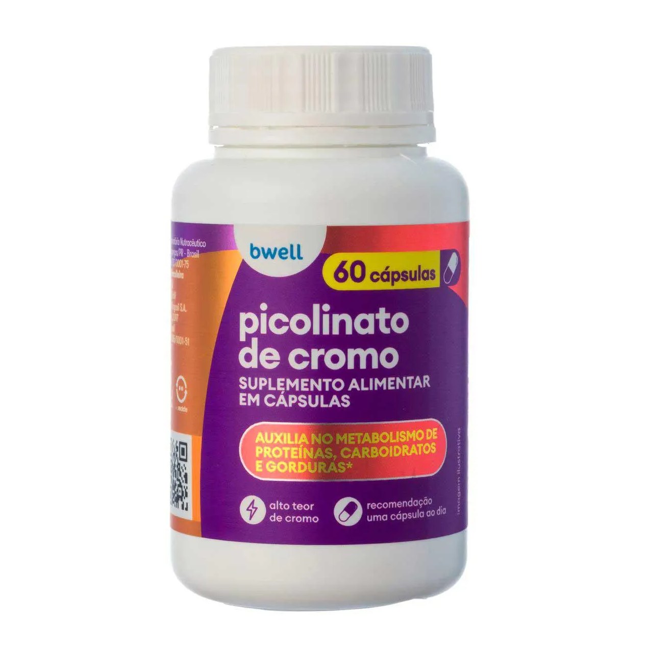 Picolinato de Cromo 250mcg bwell 60 Cápsulas