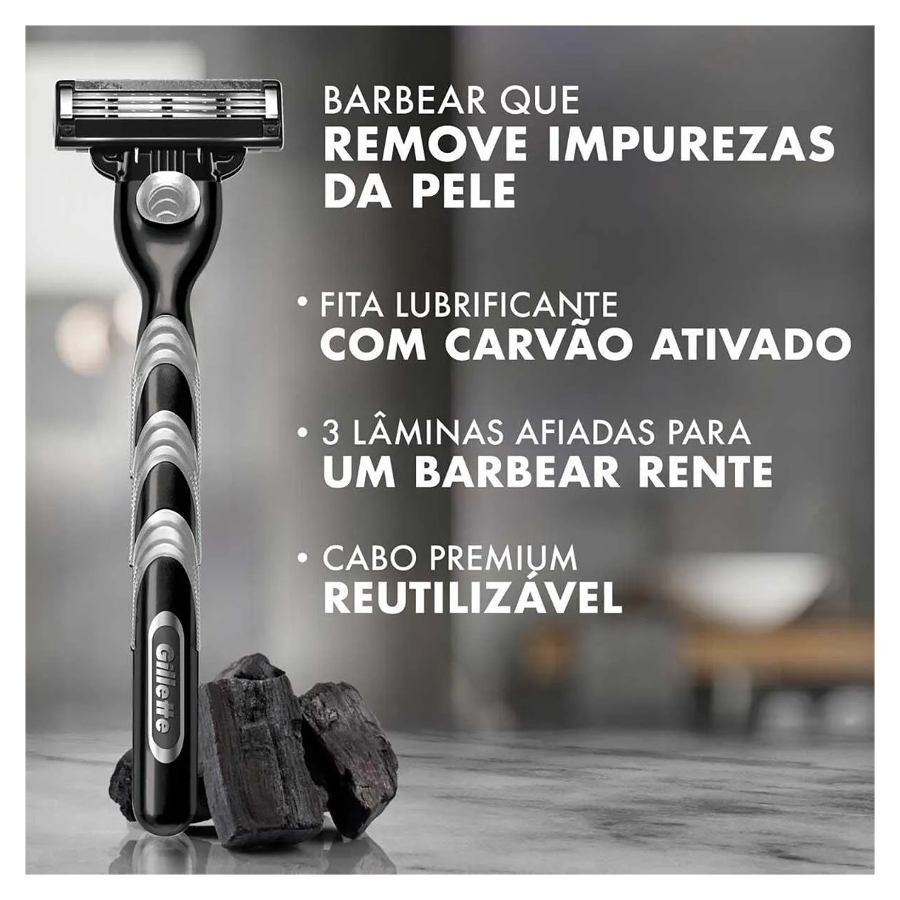 Aparelho de Barbear Gillette Mach3 Carbono 1 unidade