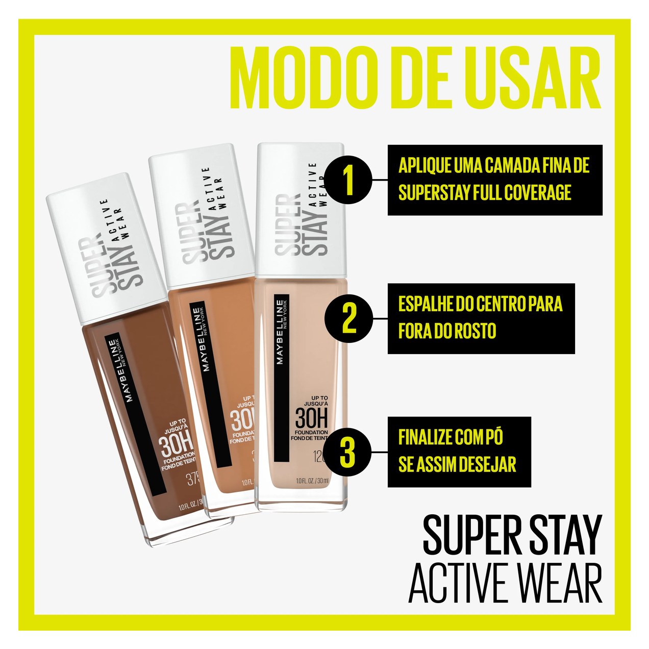 Base Líquida Maybelline NY SuperStay Active Wear Cor 310 Sun Beige 30ml