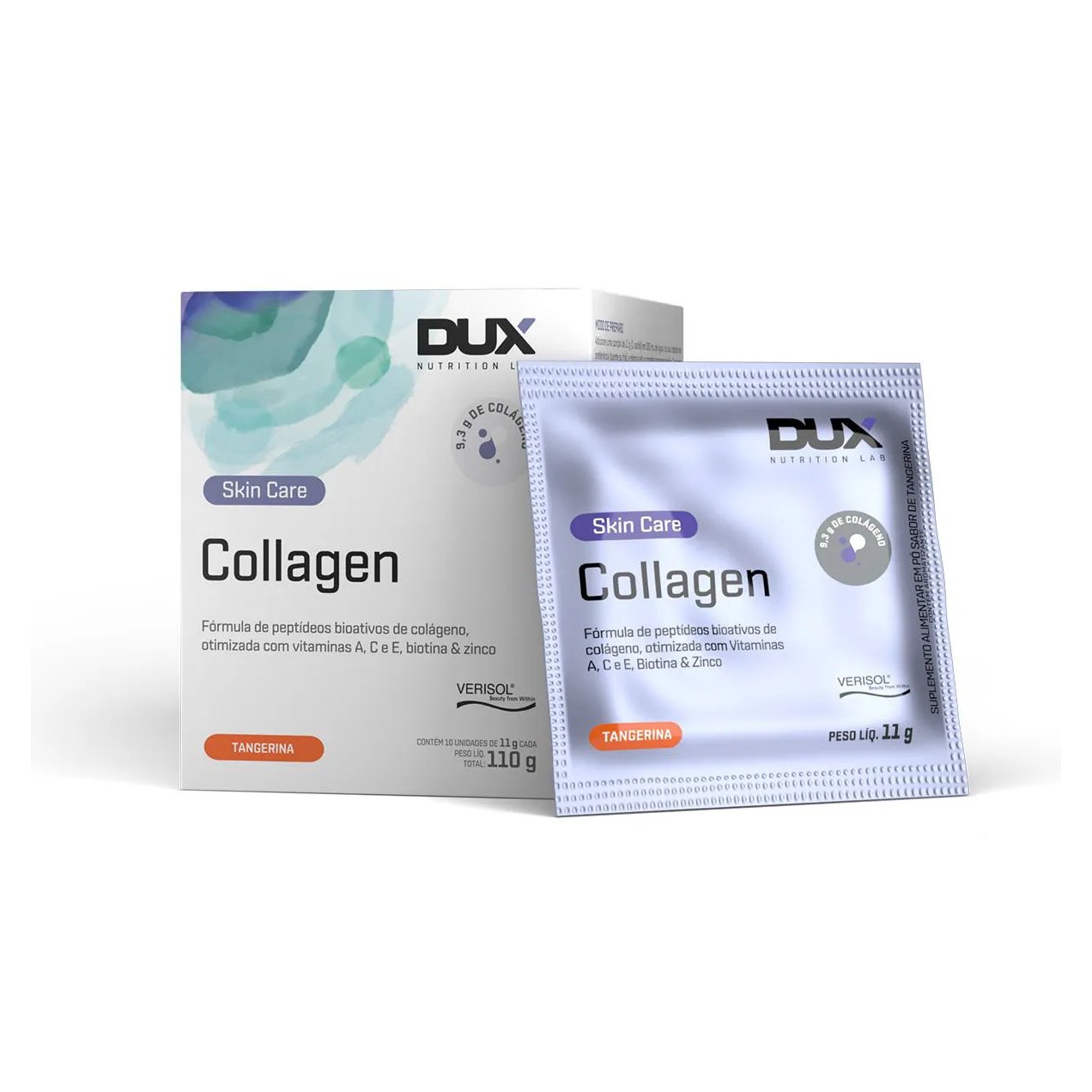 Colágeno Hidrolisado Collagen Dux Nutrition Tangerina 10 Sachês