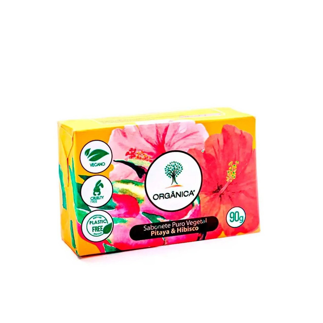 Sabonete em Barra Puro Vegetal Orgânica Pitaya e Hibisco 90g