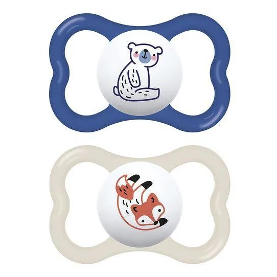 Kit Chupeta MAM Supreme Bichinhos Tamanho 2 Azul - 2 unidades