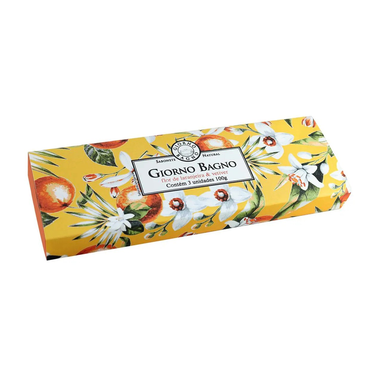 Kit Sabonetes Giorno Bagno Flor de Laranjeira e Vetiver 3 unidades de 100g cada
