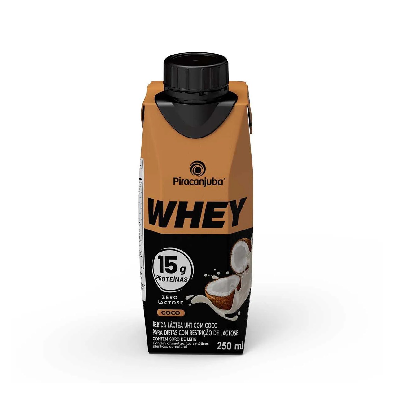 Bebida Láctea Piracanjuba Whey Zero Lactose 15g Proteína Coco 250ml