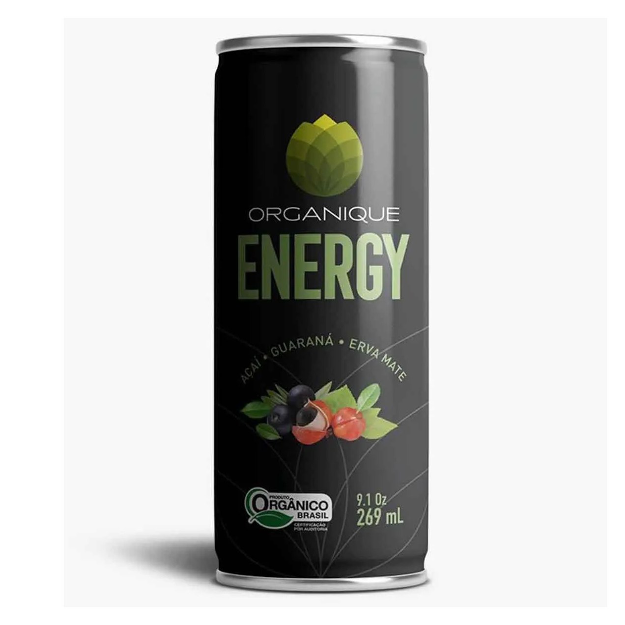 Energético Organique Energy Drink Sabor Açaí Guaraná e Erva Mate 269ml