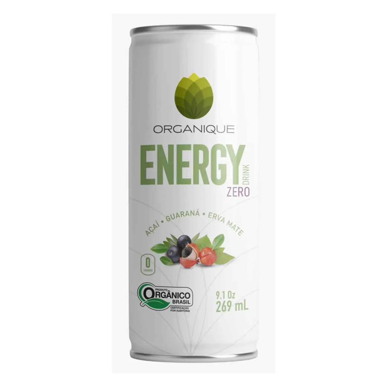 Energético Organique Energy Drink Zero Sabor Açaí Guaraná e Erva Mate 269ml