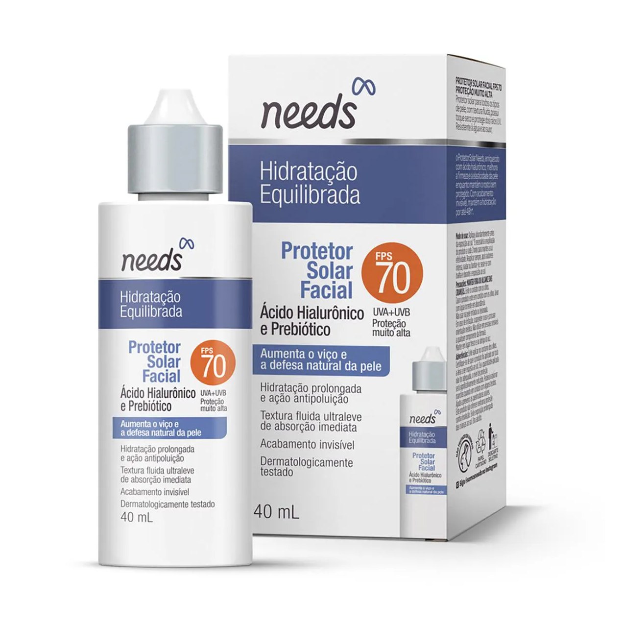 Protetor Solar Facial FPS 70 Needs Hidratação Equilibrada 40g
