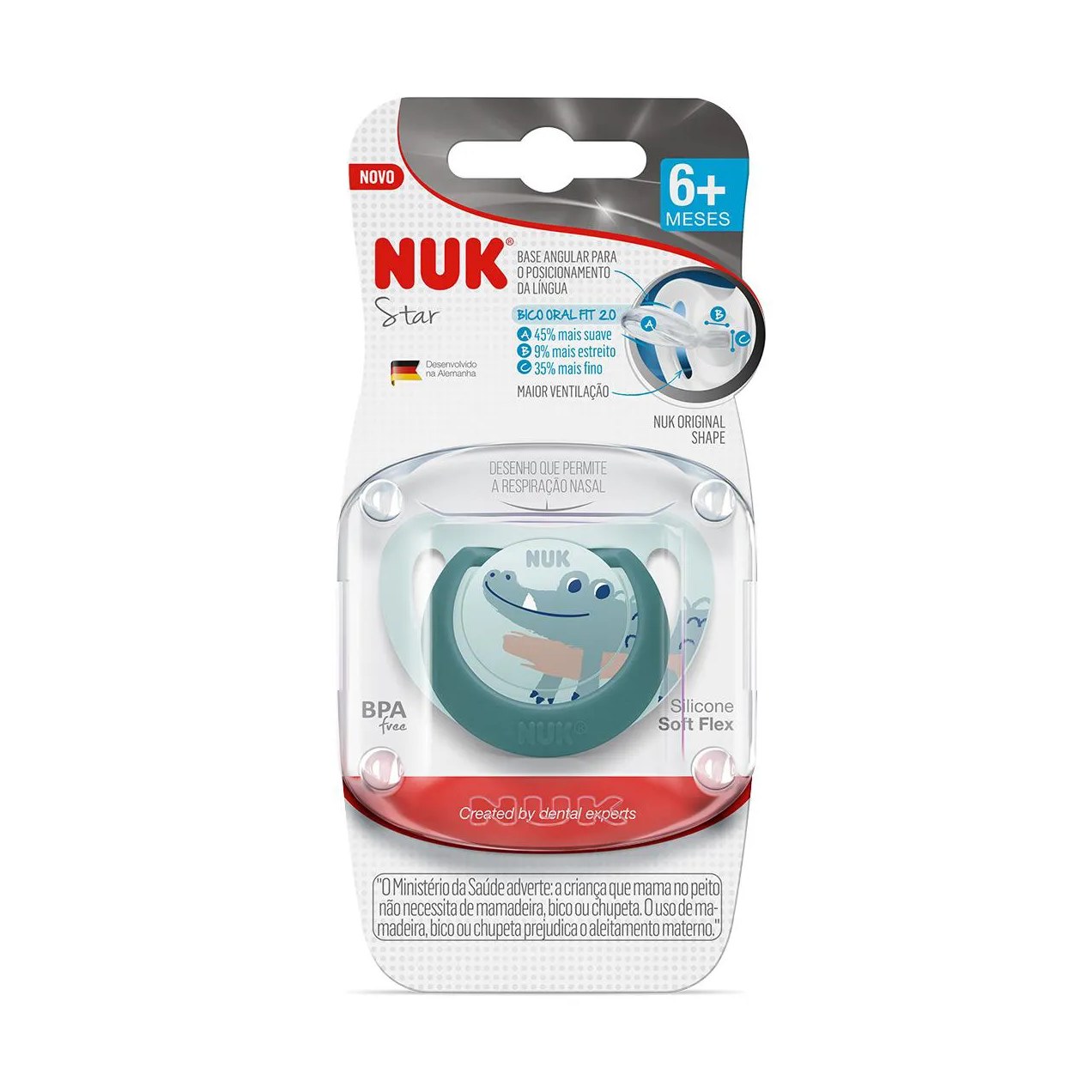 Chupeta NUK Star 6+ meses Silicone Boy - 1 Unidade