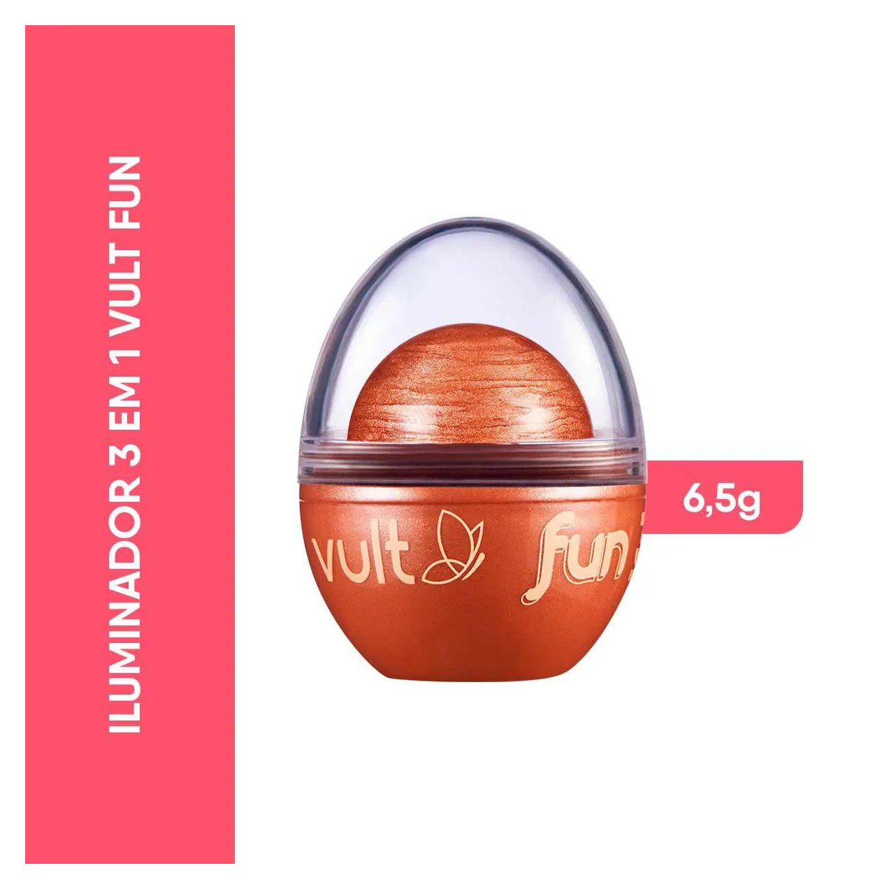 Iluminador Vult Fun 3 em 1 6,5g - Dourado Radiante