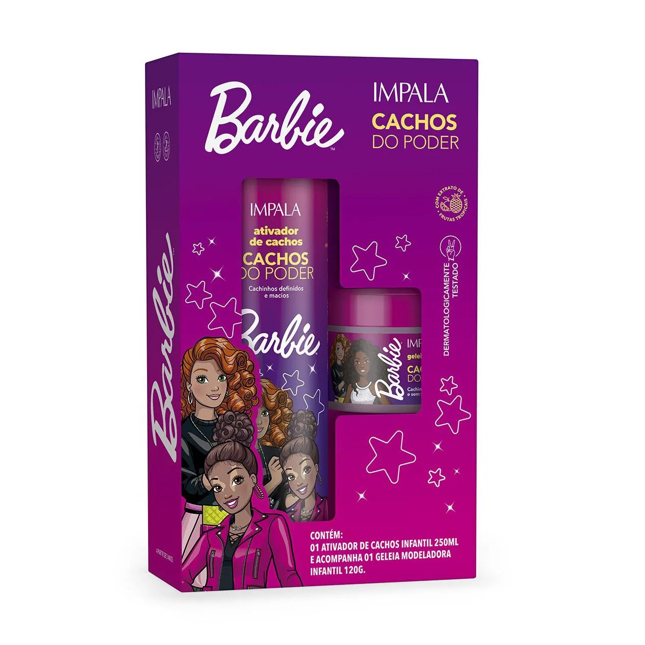 Kit Impala Barbie Cachos do Poder Ativador de Cachos 250ml + Geleia Modeladora de Cachos 120g