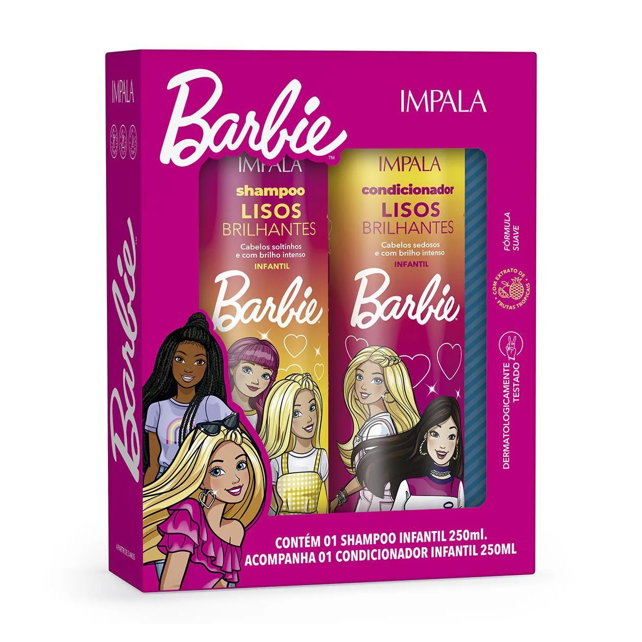 Kit Impala Barbie Lisos Brilhantes Shampoo + Condicionador 250ml cada