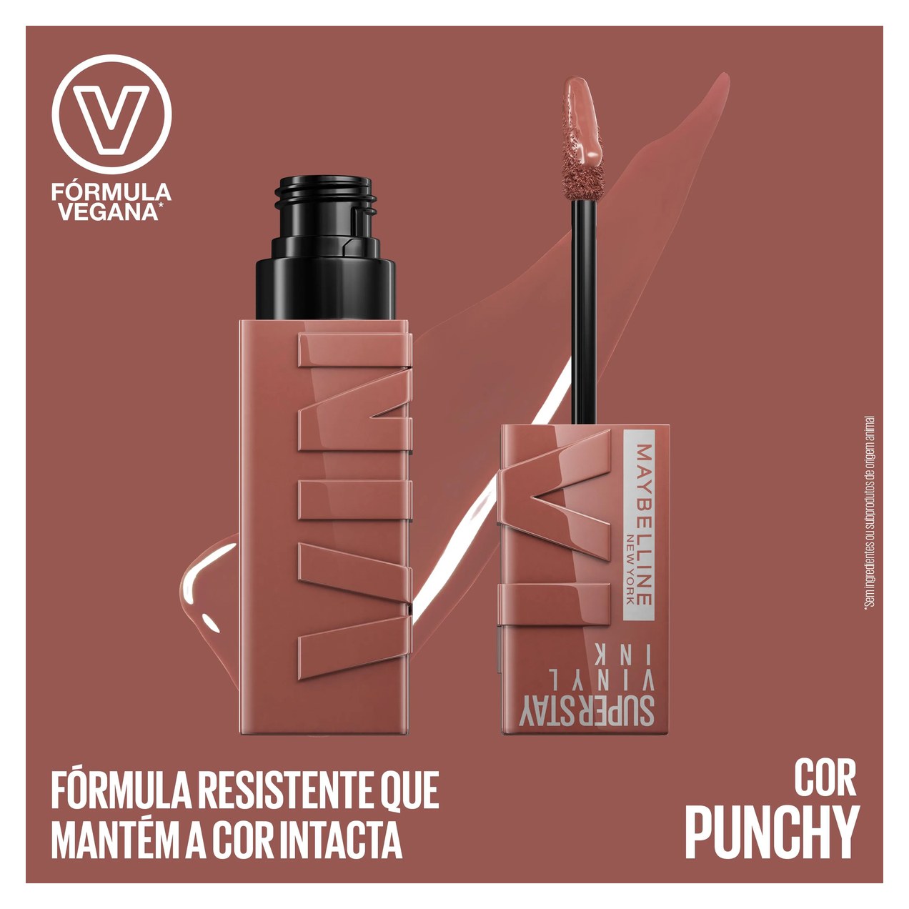 Batom Líquido Maybelline Superstay Vinyl Ink Efeito Espelhado 4,2ml - Punchy