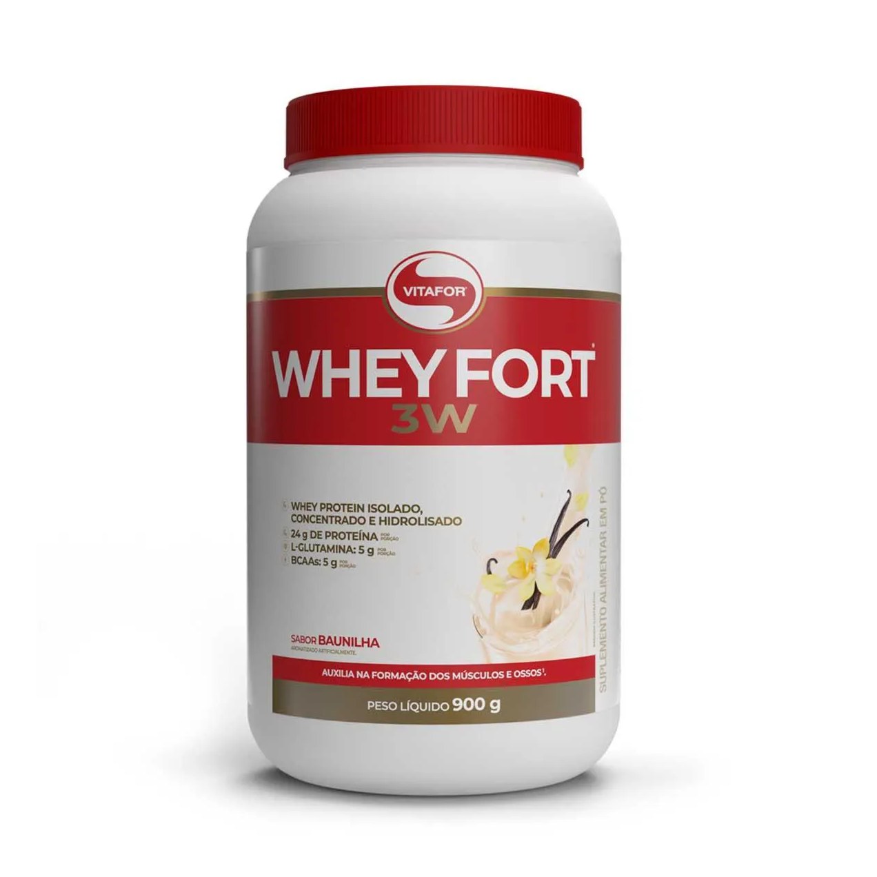Whey Protein Vitafor Whey Fort 3W Baunilha 900g