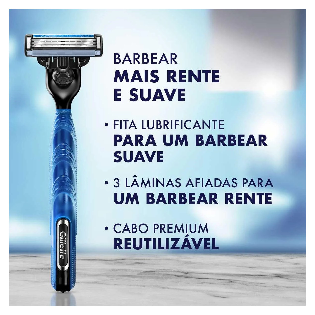 Kit Barbeador Gillette Mach3 Acqua Grip 1 aparelho + 2 cargas