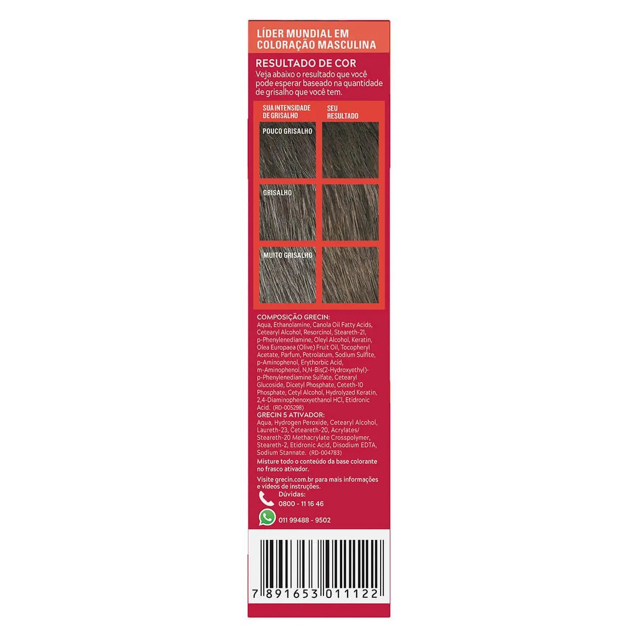 Shampoo Tonalizante Color Just For Men Grecin 5 - H-35 Castanho