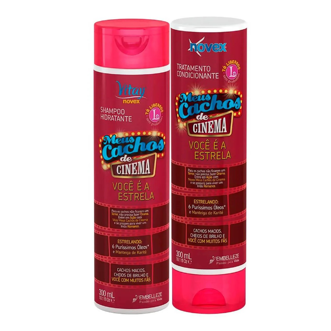 Kit Vitay Novex Meus Cachos de Cinema Shampoo 300ml + Condicionador 300ml