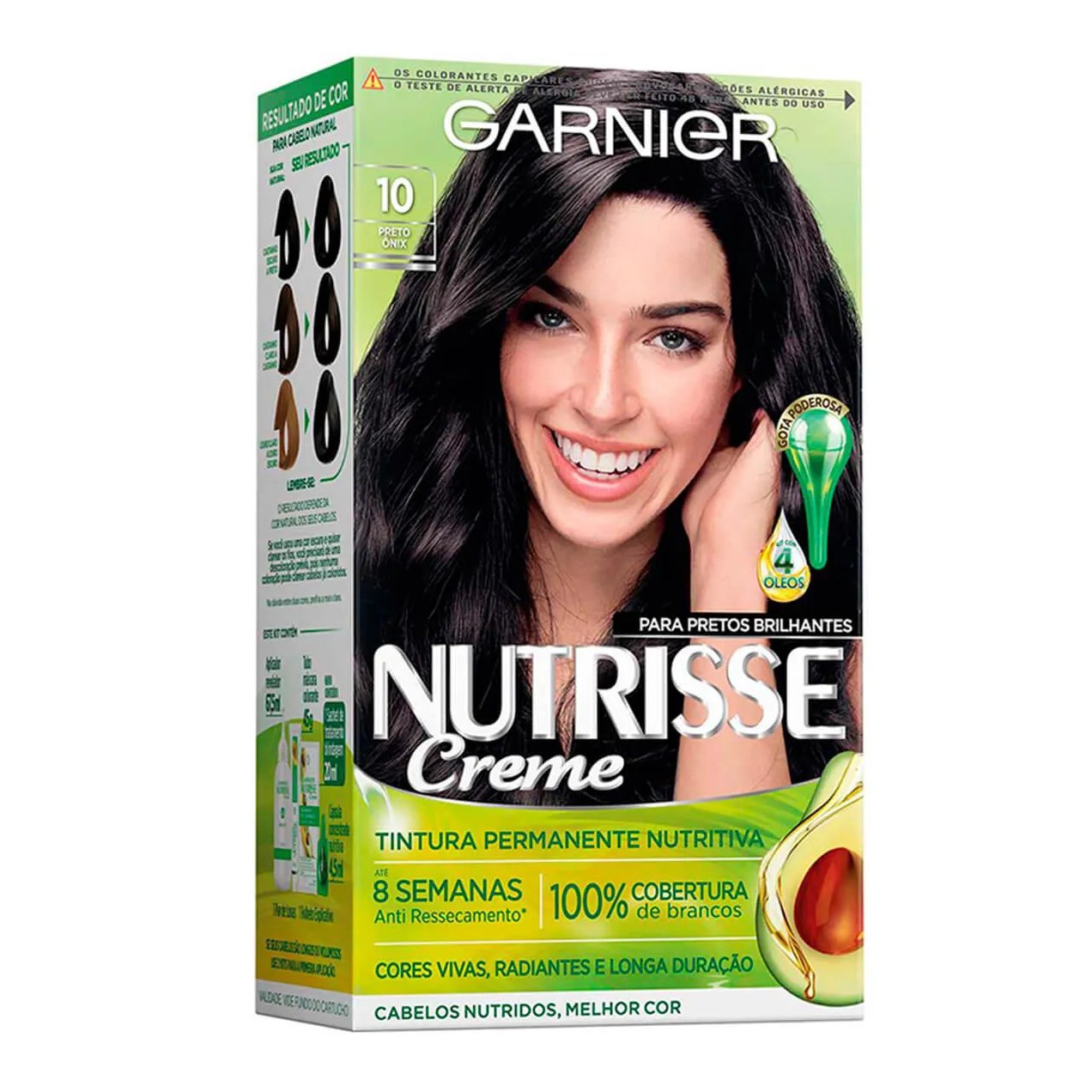 Tinta de Cabelo Permanente Nutrisse Creme - 10 Preto Ônix