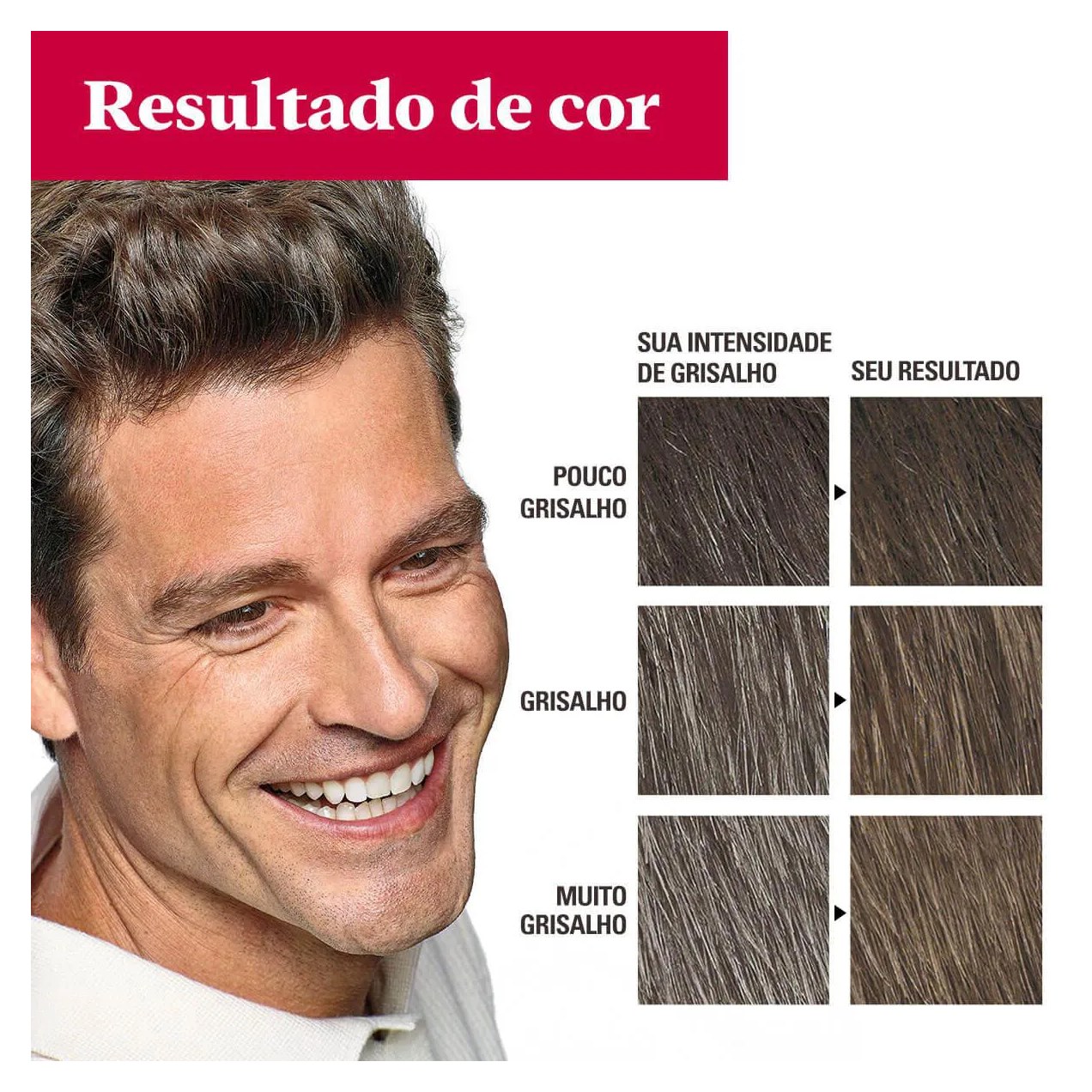 Shampoo Tonalizante Color Just For Men Grecin 5 - H-40 Castanho Médio Escuro