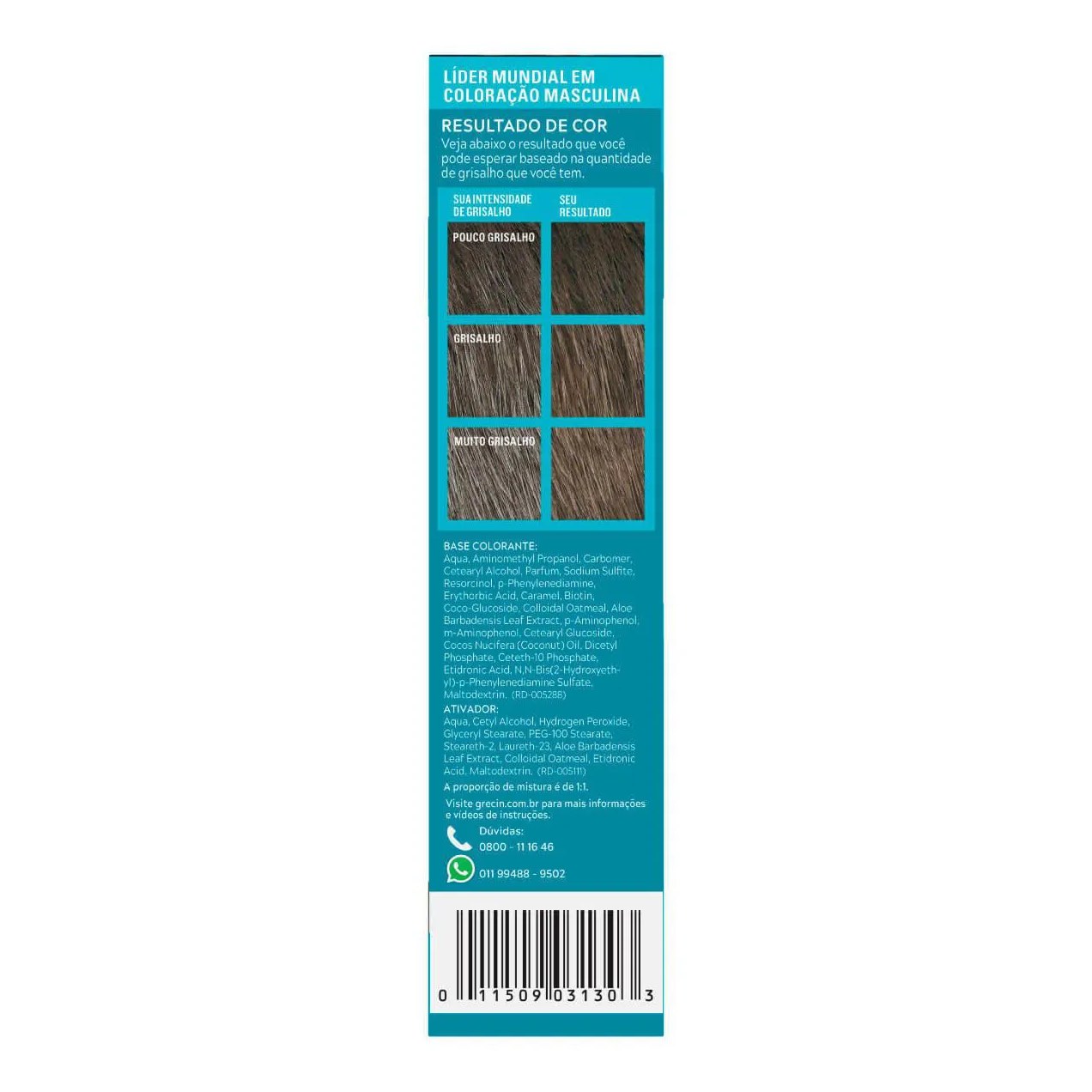 Tonalizante Grecin 5 Just For Men Color Gel Barba e Bigode - Castanho Claro