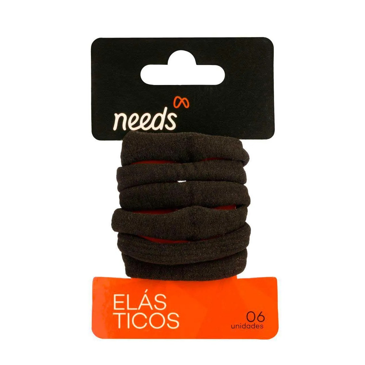 Elásticos de Cabelo Needs Preto 6 Unidades