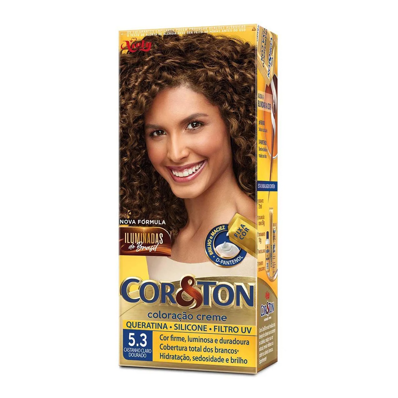 Tinta de Cabelo Permanente Cor&Ton Niely - 5.3 Castanho Claro Dourado