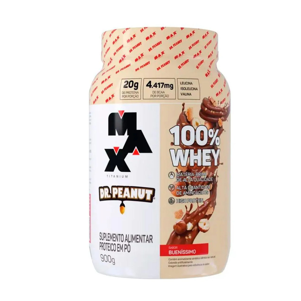 Whey Protein Max Titanium Dr. Peanut 100% Whey Bueníssimo 900g