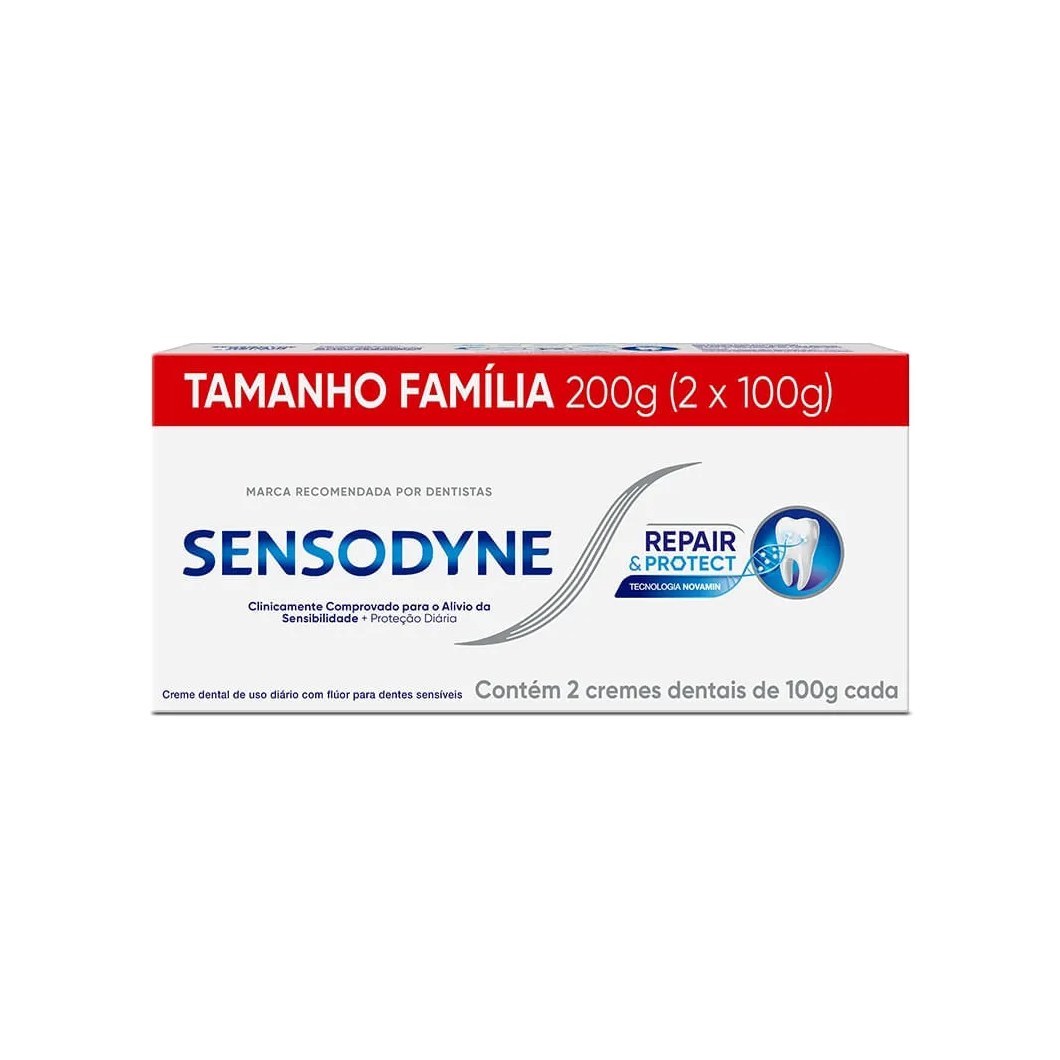 Creme Dental Sensodyne Com 2x100gr Repair E Protect