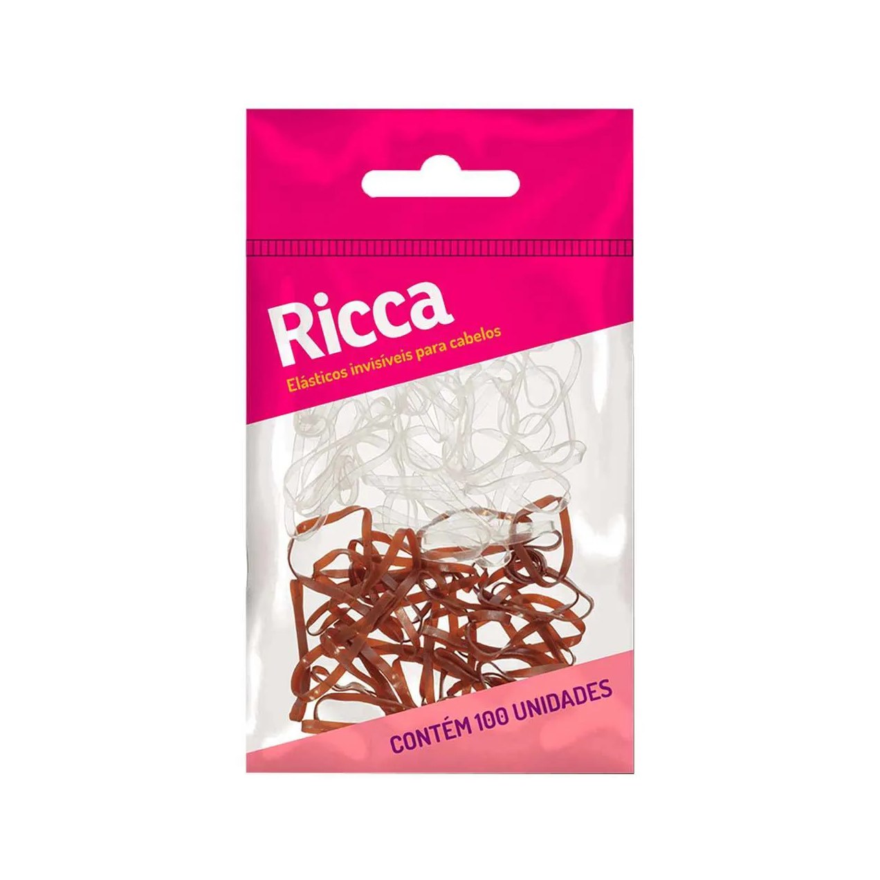 Elástico de Cabelo Ricca Invisíveis - 100 unidades