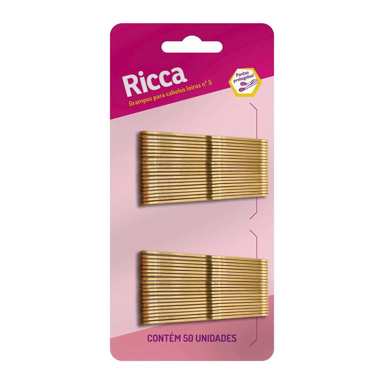 Grampo de Cabelo Ricca Loiro Pequeno - 50 unidades