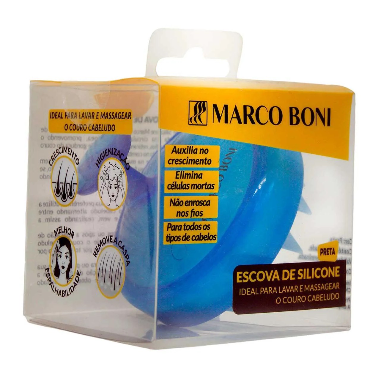 Massageador de Cabelo Marco Boni Azul - 1 unidade