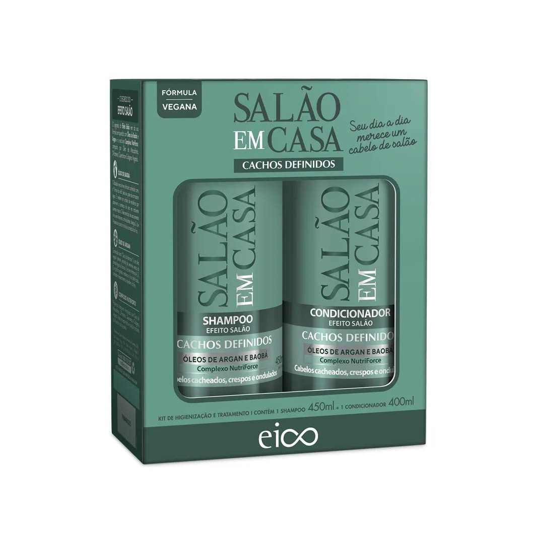 Kit Eico Salão em Casa Hidratação Intensiva Shampoo 450ml + Condicionador 400ml