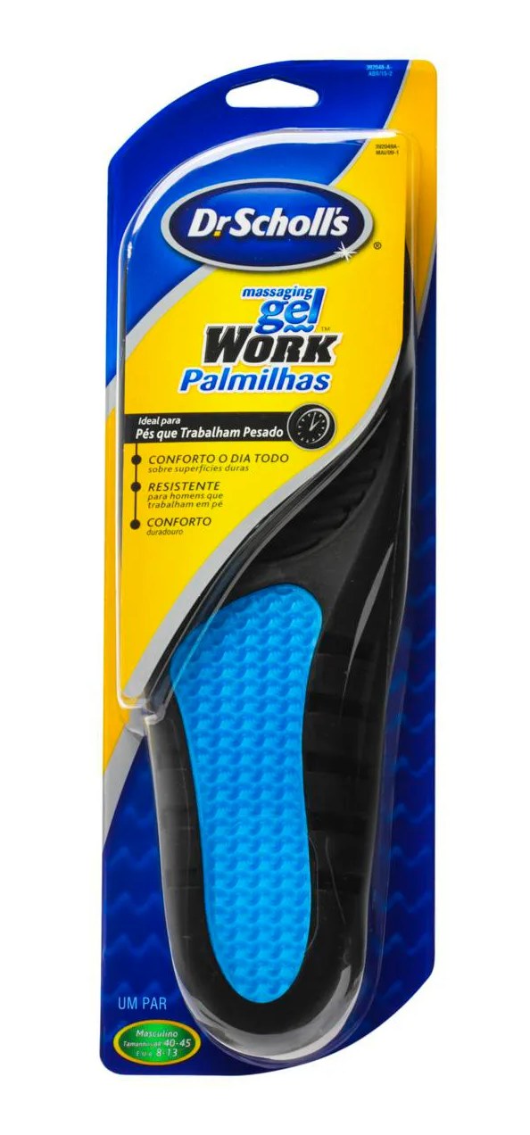 Palmilhas Massaging Gel Work Dr. Scholl's Total Conforto com 1 par