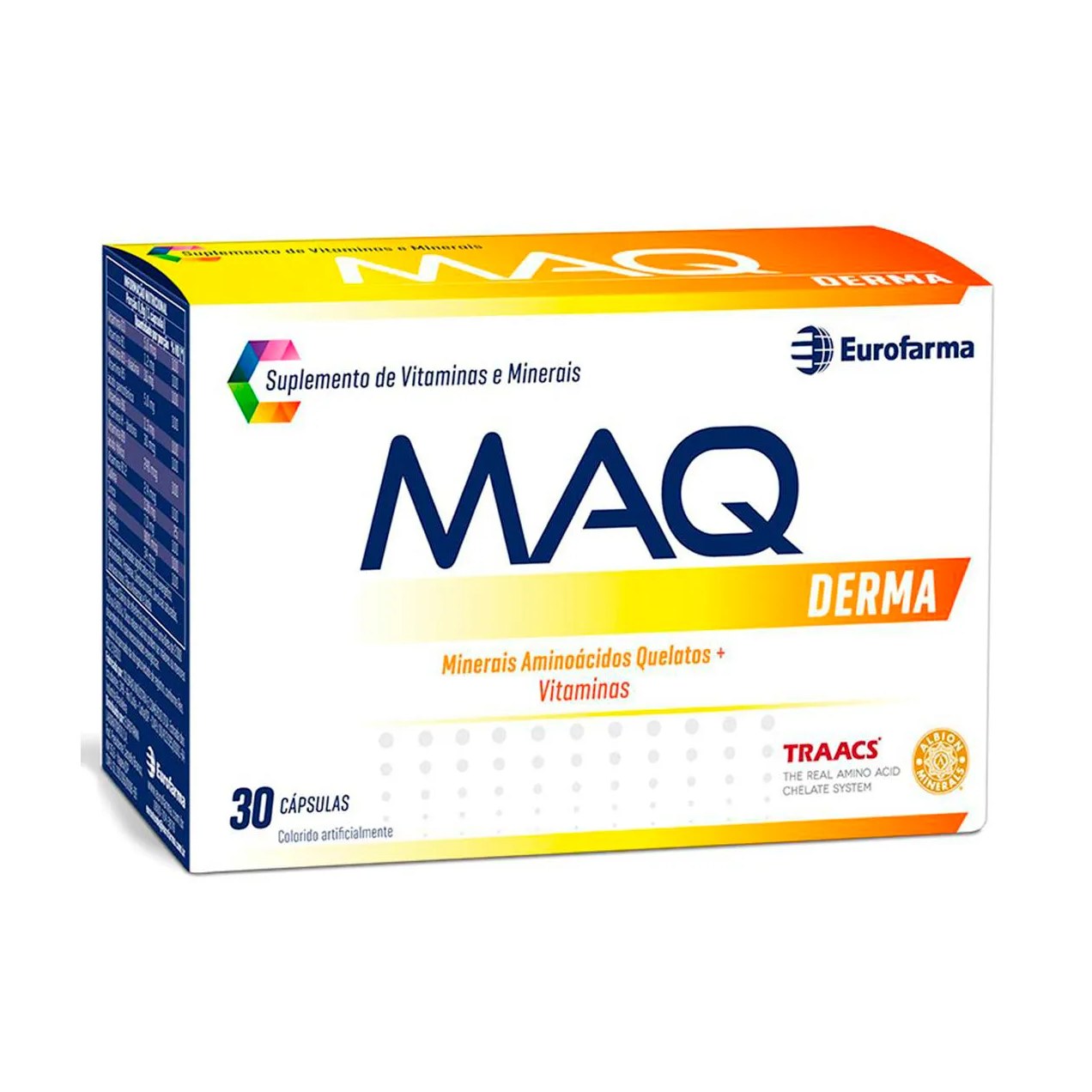 Suplemento Vitamínico-Mineral Maq Derma com 30 cápsulas