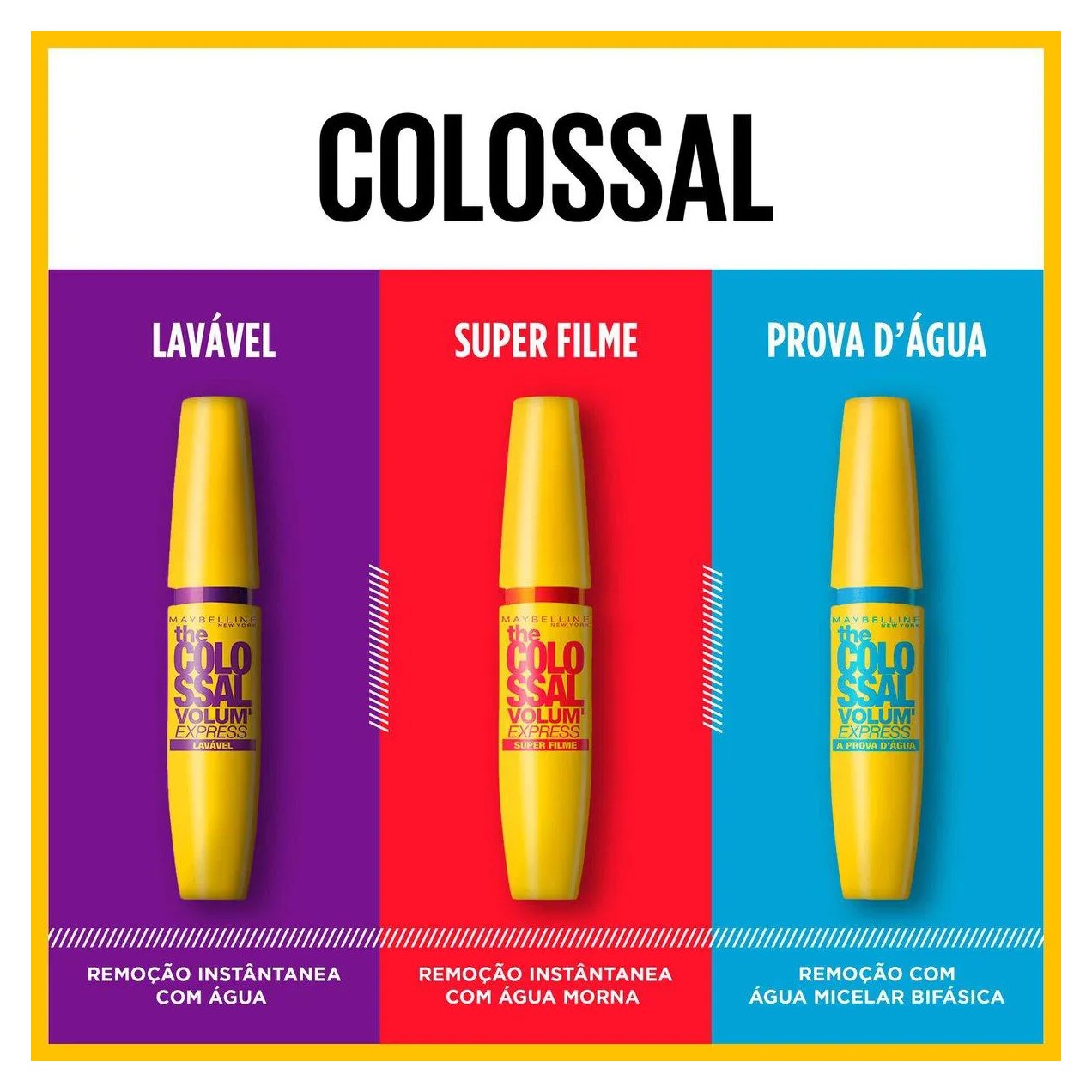 Máscara de Cílios Maybelline The Colossal Volum' Express à Prova D'água Preto 9,2ml