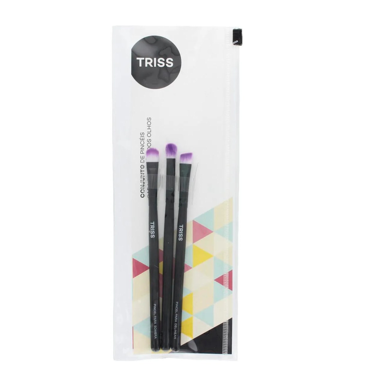 Kit Pincéis de Maquiagem para Sombra Triss 3 Unidades