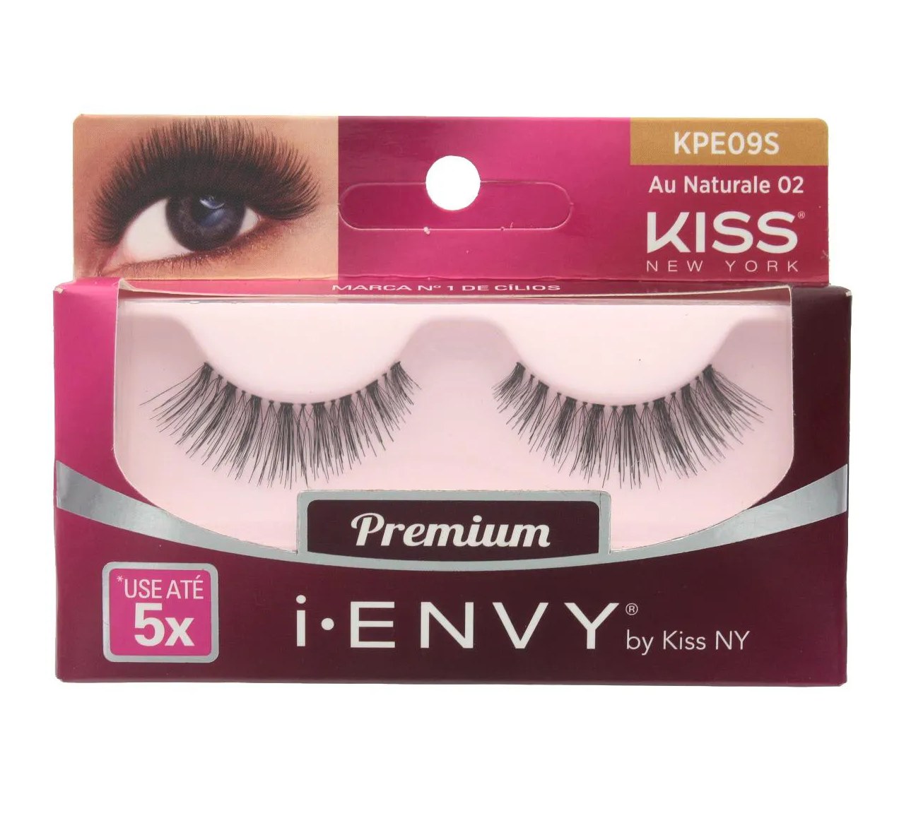 Cílios Postiços Kiss NY I-Envy Au Naturale 02 com 1 par