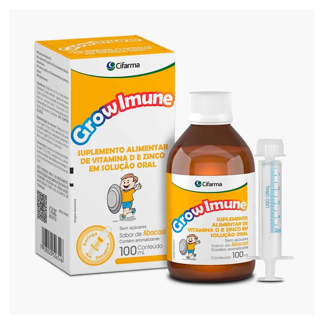 Polivitamínico Grow Imune Abacaxi Infantil 100ml