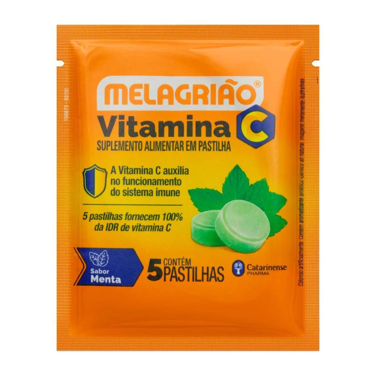 Pastilha Melagrião Sabor Menta 5 unidades