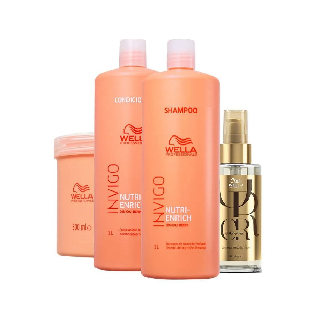 Kit Wella Professionals Invigo Enrich Profissional - Shampoo E Condicionador E Máscara E Óleo