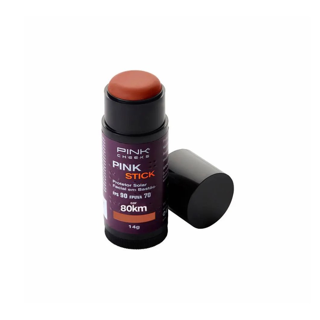 Pink Cheeks Pink Stick Fps 90 Fpuva 70 80km Ultra Protetor Solar Facial com Cor 14g