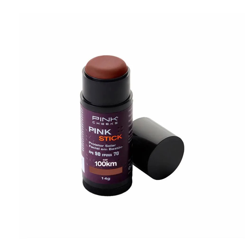 Pink Cheeks Pink Stick Fps 90 Fpuva 70 100km Ultra Protetor Solar Facial com Cor 14g