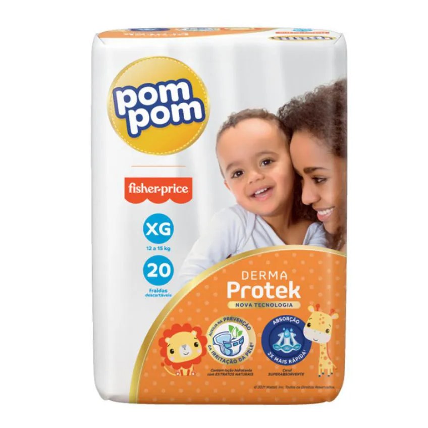 Fralda Pom Pom Derma Protek Xg 20 unidades