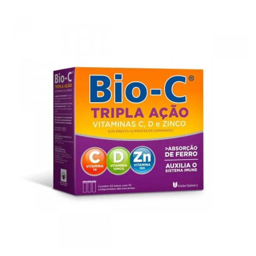 Suplemento Alimentar Bio - C Tripla Ação 30 comprimidos Efervescentes