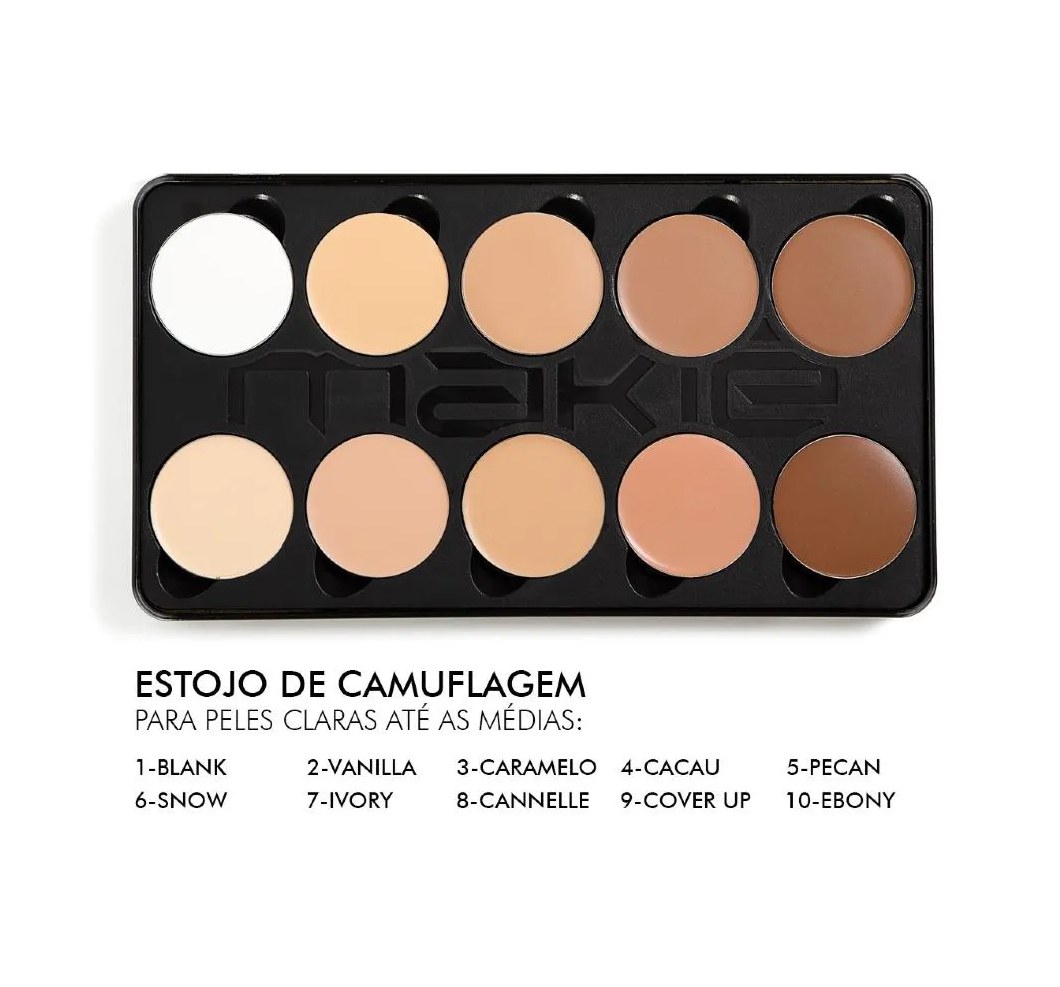 Paleta de Corretivo Makiê Camuflagem Creme Cor Clara a Média