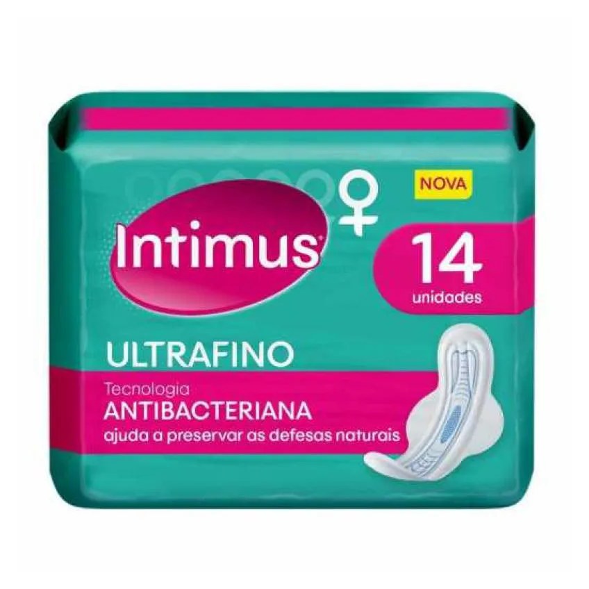 Absorvente Intimus Ultrafino Tecnologia Antibacteriana com Abas 14 unidades