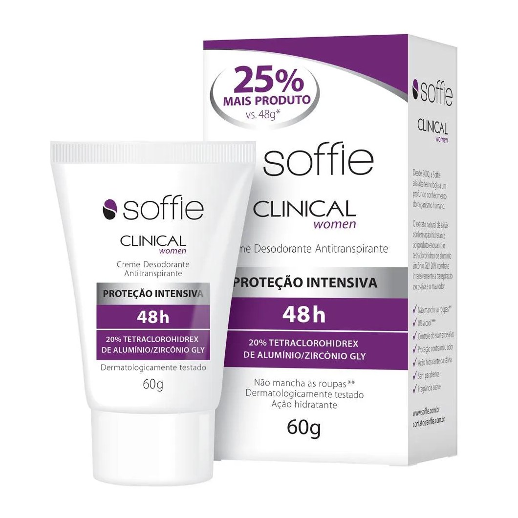Desodorante Antitranspirante Creme Soffie Clinical Feminino 48h
