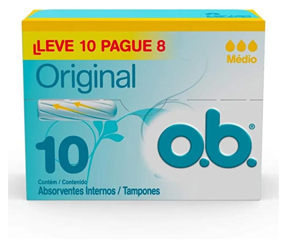 Absorvente O.b. Original Médio Leve 10 Pague 8